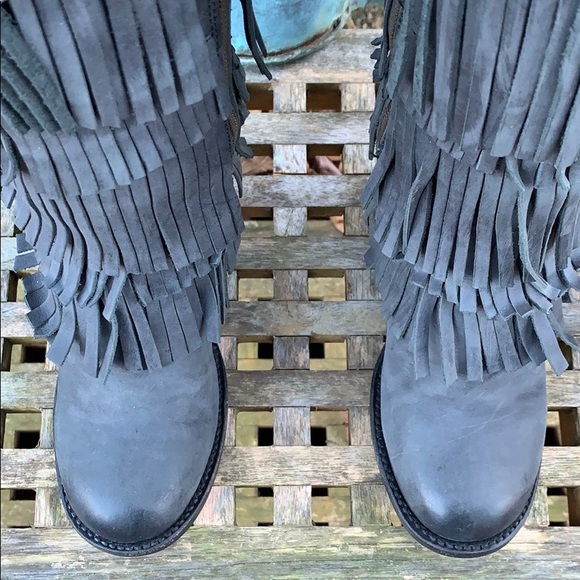 FREEBIRD BT STEVEN NEW! INCA Fringe Tall Boots 7 - Picture 5 of 11